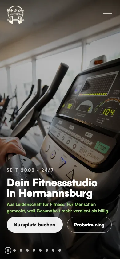 Body & Care Hermannsburg: Startseite auf dem Handy
