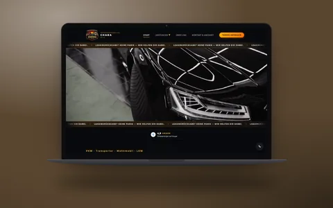 Fahrzeugpflege Celle (Kundenprojekt): Website auf einem Laptop